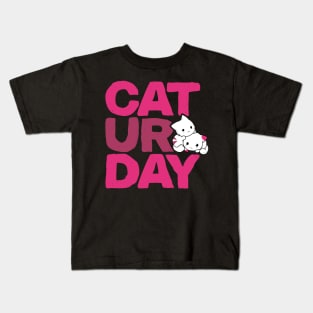 Caturdays Cute Cat weekend lover Kids T-Shirt